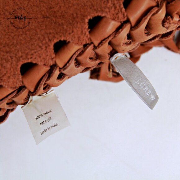 J. Crew Loop Chain Leather Shoulder Bag Tan - Picture 9 of 9